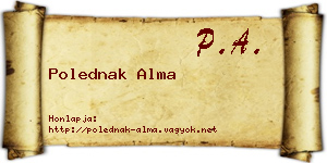 Polednak Alma névjegykártya
